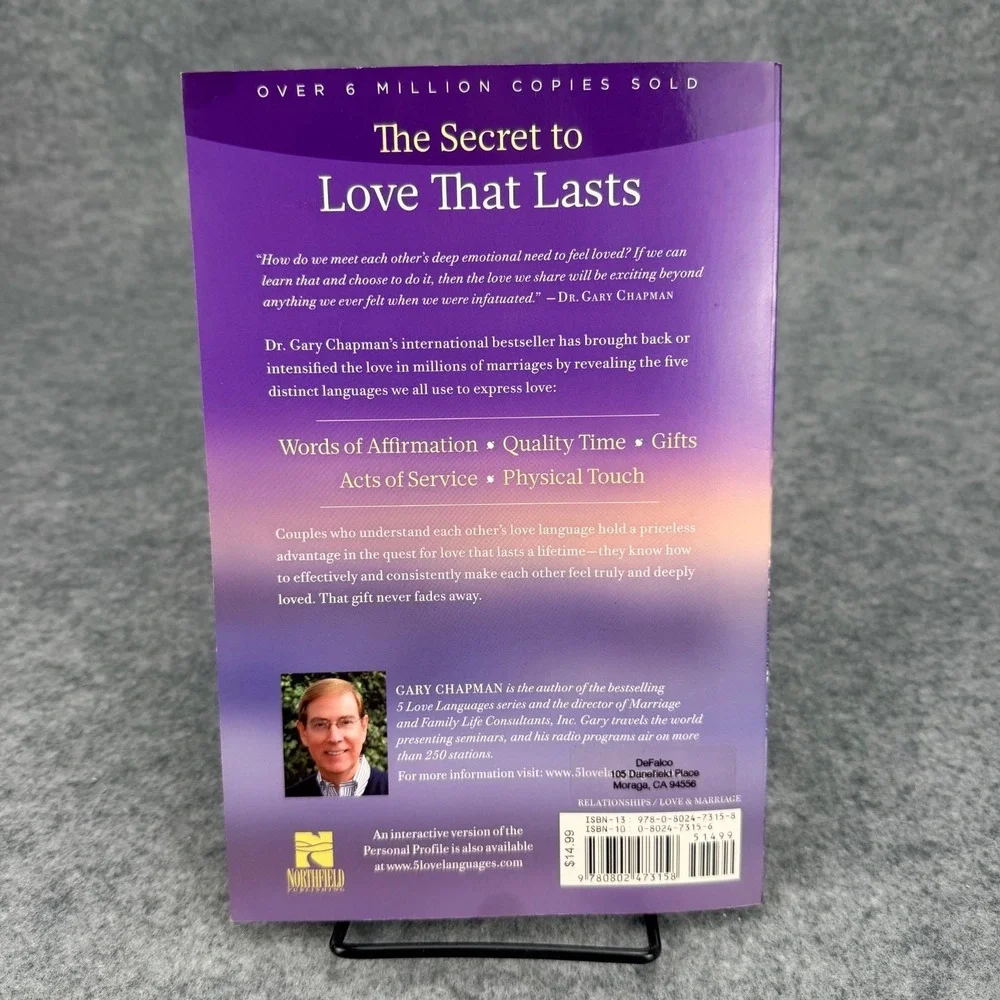 The 5 Love Languages Gary Chapman Paperback Book Secret to Love That Lasts
